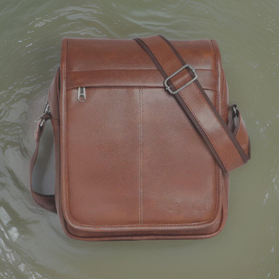 Shivra Tan Sling Bag Men Sling Bag extra large (S-11*8.5*3)