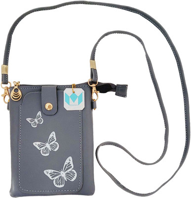 MAHA Silver Sling Bag cute 3 butterfly mobile sling for girl and women
