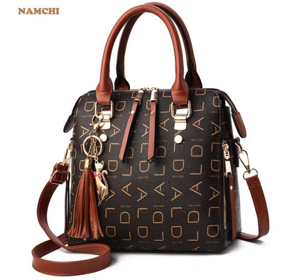 namchi Brown Hand-held Bag WOMEN LETTER PURSE HANDBAG LADIES BAG
