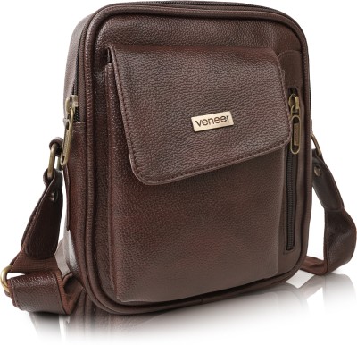 Veneer Brown Sling Bag Claasic Unique Design Travel Shoulder Crossbody Side Sling bag For Unisex