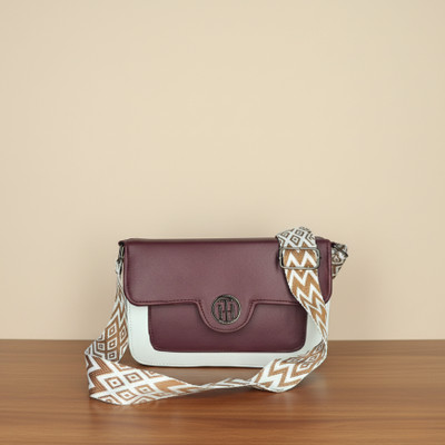 EVORK FASHION Maroon Sling Bag Modern Classic Sling Bag for Women & Girls Crossbody Bag with Pattern Strap