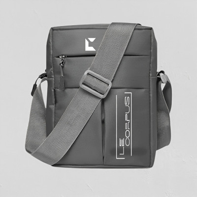 Le Corpus Grey Sling Bag Stylish Trendy Design with Adjustable Straps Crossbody Bag For Travel and Office