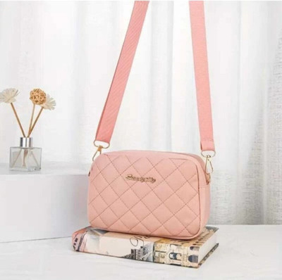 house of common Pink Sling Bag HAMZA45_PK_ROUNDBX_17