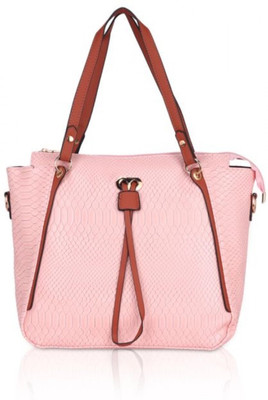 ABSECOM Pink Tote Faux Leather Printed Tote-Bag for Use Everyday