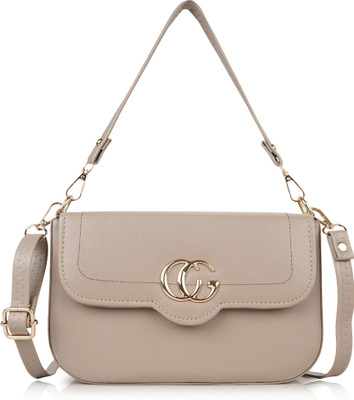 ALONZO Beige Sling Bag Women's Girls Quilted Cross Body Sling Bag with Height Adjustable Belt