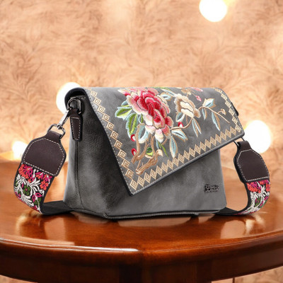 Exotic Premium Grey Sling Bag Floral Emboridery Premium shoulder sling bag