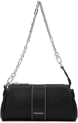 Miraggio Black Shoulder Bag Partywear Chunky Chain Design Detailing Gift For Women