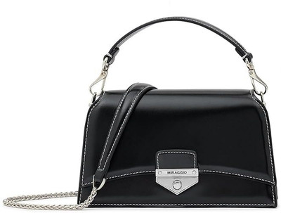 Miraggio Black Sling Bag Cross-Body Bag For Women With Detachable Strap