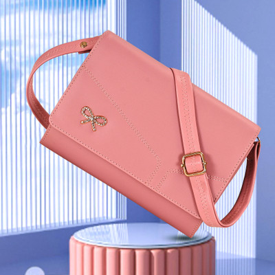8LOVEES Pink Sling Bag peach premium crossbody sling bag for women stylish Girls sling bag