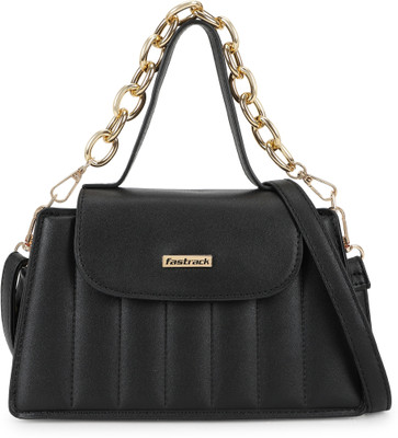 Fastrack Black Sling Bag Quilted