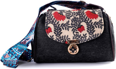 Babbotty Black Sling Bag Star Lock Double Partition Sling Bag for Women