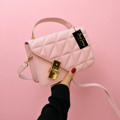 clarisjames Pink Sling Bag Aesthetic twist lock Pink slingbag for beautiful women