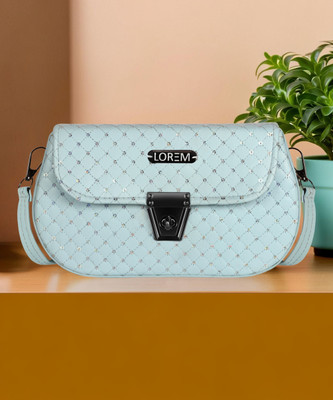 LOREM Multicolor Sling Bag Sky Blue Designer Faux Leather Handbag For Women And Girls MCHB57