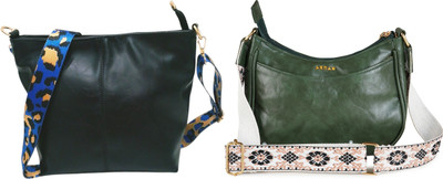 Dakota Green, Black Sling Bag SKU56(Pack of 2)