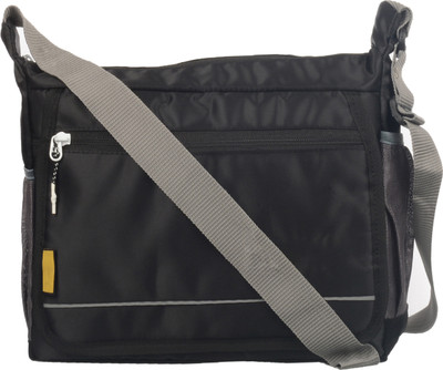 GOOD FRIENDS Black Sling Bag Nylon Sling Cross Body Travel Office Business Messenger one Side Shoulder Bag