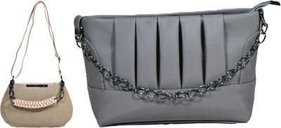 Despacito Grey, Khaki Sling Bag DESP21-759-Grey(Pack of 2)