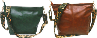 Dakota Brown, Green Sling Bag SKU102(Pack of 2)
