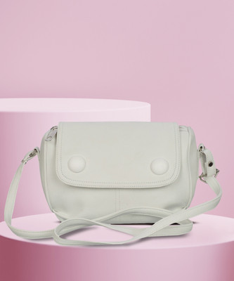 Leather Land White Sling Bag Gorgeous Sling IN Snow White