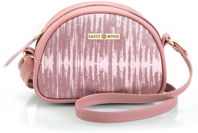 Sacci Mucci Pink Shoulder Bag Cross Body Sling Bag for Girls/Women With Adjustable strap - Bamboo Tie Dye