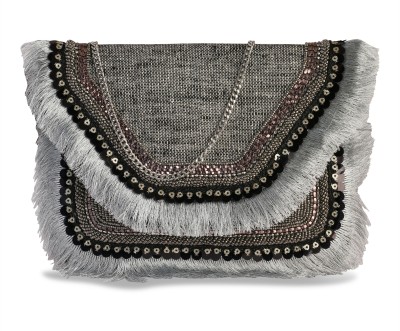 INCROYABLE CRAFT Black Sling Bag Crystal Beaded Clutch Purse Prom Party Handbags for Women