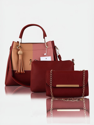 LIKE STYLE Maroon Shoulder Bag LS-MRN-3(Pack of 3)