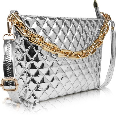 Parsley Silver Sling Bag Classy Partywear Unique Design Hobo Shoulder Crossbody Sling bag For Women