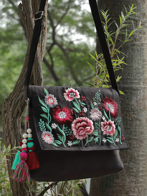 Anekaant Black, Multicolor Sling Bag Lush