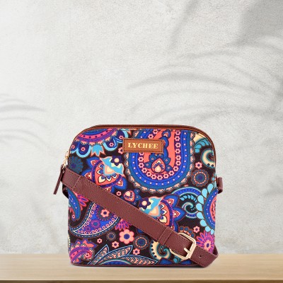 ANOUK Blue Sling Bag Women Printed Canvas Blue Sling Bag