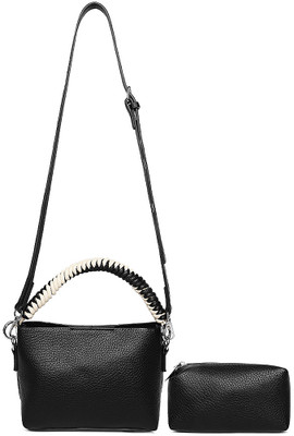 London Rag Black Sling Bag Cable Cord Strap Mini Bag In Black