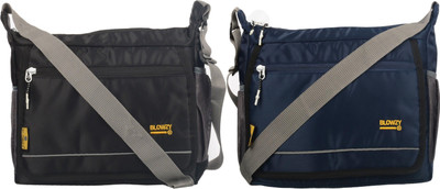 Blowzy Black, Blue Sling Bag Cross Body men's sling bag(Pack of 2)