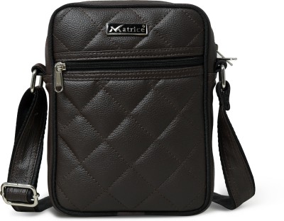 MATRICE Brown Sling Bag Unisex Qulited Sling Messenger Bag , Multipurpose Crossbody Waterproof Handbag