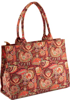 FusionKaari Women Maroon Tote