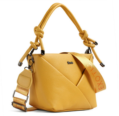 Exotic Yellow Sling Bag Unique Shep Texture Design Sling Bag
