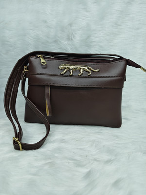 SIZI CREATION Brown Shoulder Bag SZ0058-silver