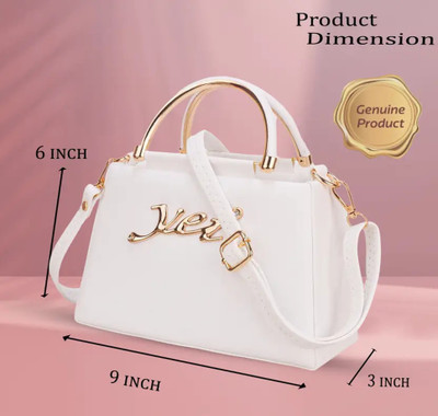 AAIFA White, Gold Sling Bag bags for women sling bags women purse for women purse for women bag for women