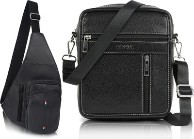 CIMONI Black, Black Shoulder Bag Stylish Fancy Unique Design Trendy Crossbody Shoulder Bag For Unisex(Pack of 2)