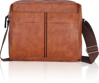 Woons Men Tan Messenger Bag