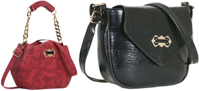 Zaxcer Maroon, Black Sling Bag Beautiful Sling Bags for women and girls(Pack of 2)