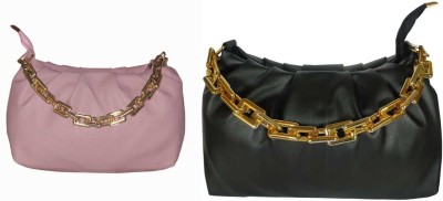 AFREEN FASHION Pink, Black Sling Bag Women Combo Pink,Black sling bag(Pack of 2)