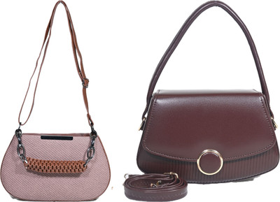 Despacito Brown, Maroon Sling Bag Girls sling bag(Pack of 2)