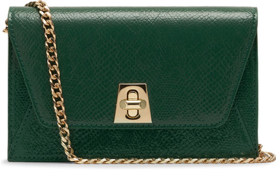 Miraggio Green Sling Bag Miley Textured Structured Crossbody Bag for Women