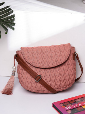 Anekaant Pink, Tan Sling Bag Uno