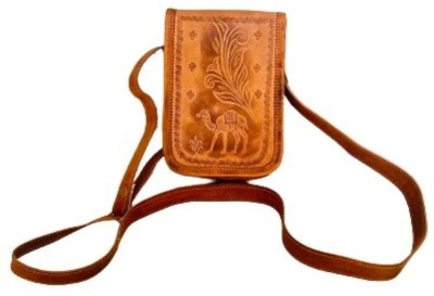 MADONA HANDICRAFT Tan Sling Bag Handicraft's Small Embossed Flap Leather Bag