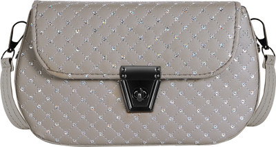 SOPARK Grey Sling Bag Grey Designer Faux Leather Handbag For Women And Girls HB54