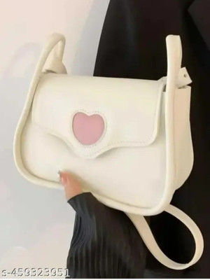 SAZ fashion White Sling Bag Creem hart sling bag