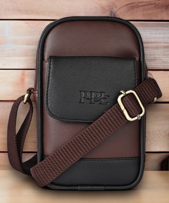 Pramadda Pure Luxury Brown Sling Bag Tokyo Stylish Leather Sling Bag For Men Travel Side Crossbody Mobile Bag