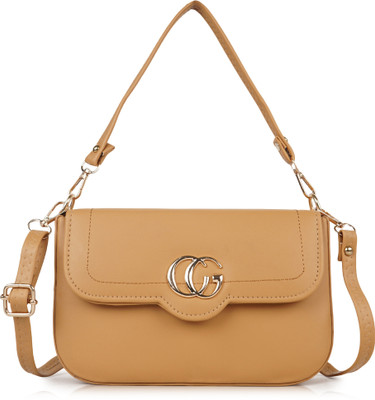 ALONZO Brown Sling Bag Women's Girls Quilted Cross Body Sling Bag with Height Adjustable Belt