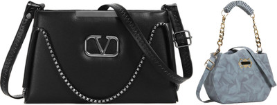 Zaxcer Black, Grey Sling Bag Beautiful Sling Bags for women and girls(Pack of 2)