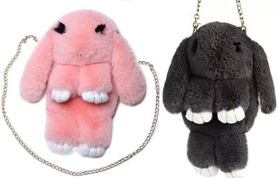 Nappmall Black, Beige Sling Bag Cute Cartoon Rabbit(Pack of 2)