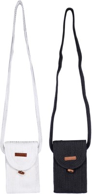 ENSAC Black Sling Bag Women's Premium Juterope/Full Mobilepouch Sling Bag(Pack of 2)